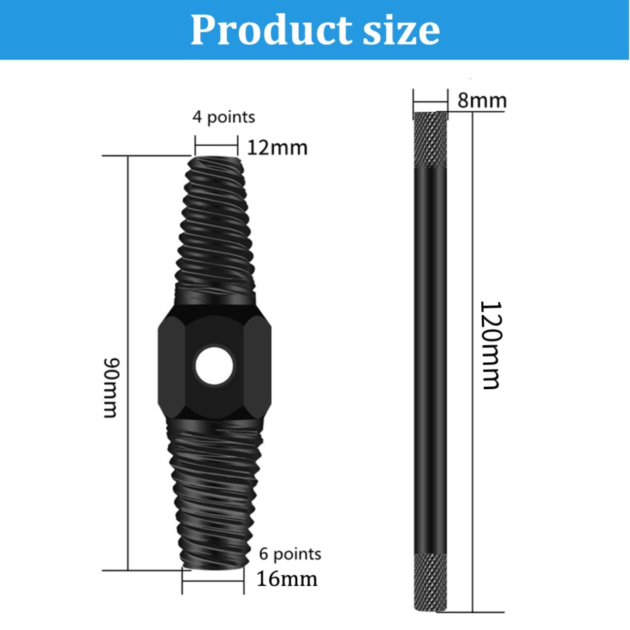 HASTHIP Screw Extractor Broken Bolt Remover Tools Dual-Head Water Pipe Screw Removal Tool Broken Bolt Remover for 1/2 Inch 3/4 Inch Pipes Valve Faucet HASTHIP Screw Extractor Broken Bolt Remover Tools Dual-Head Water Pipe Screw Removal Tool Broken Bolt Remover for 1/2 Inch 3/4 Inch Pipes Valve Faucet